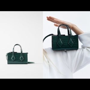 Zara Mini Green Croc Bag